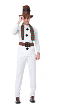 Christmas Party Man White Christmas Snowman Costume