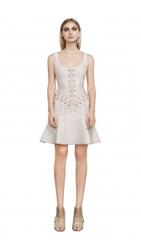 Herve Leger Katrina Lace-Up Grommet Dress