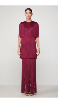 Herve Leger Inge Sleeve Tiered Gown