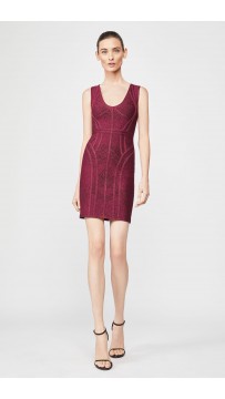 Herve Leger Metallic Lurex Jacquard Mini Dress