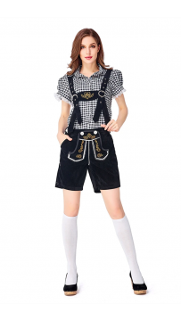 Bavarian Beer Suit Short Sleeve Suspender Suit