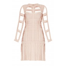 Herve Leger Brielle Chiffon Detail Dress 