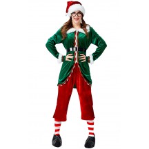 Christmas Long Sleeve Green Christmas Elf Costume