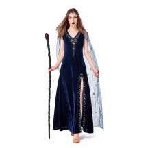 Halloween Cosplay Cleopatra Pharaoh High Slit Dress