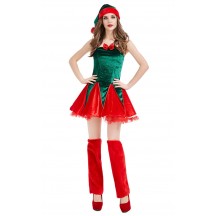 Christmas Party Costumes Christmas Elf Plush Dress