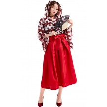 Japanese Loli Printed Pleated Skirt Kimono