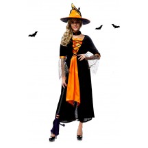 Halloween Costumes Orange Magic Witch 