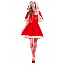 Christmas Red Plush Rabbit Skirt