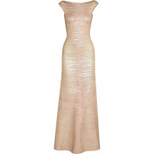 Herve Leger Gold Sophia Metallic Bandage Gown