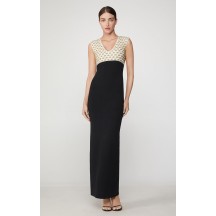 Herve Leger Fil Coupe Deep V Gown