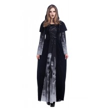 Halloween Costumes Vampire Witch Costume Black Maxi Dress