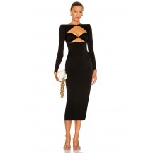 Black Long Double Cutout Party Dress
