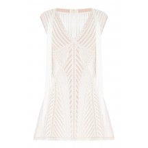 Herve Leger Ksenia Pointelle Crochet Fringe Dress 