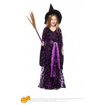Halloween Purple Mesh Witch Kids Costume