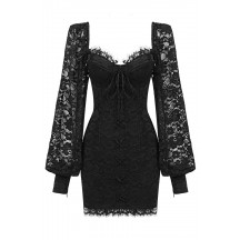 Sexy Lace Mini Black Dress