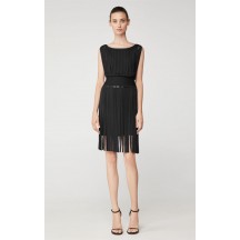 Herve Leger Bandage Dress Tank Tassels Black