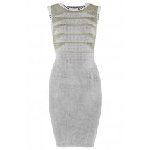 Herve Leger Bandage Dress Jacquared O Neck Tank Grey