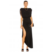 Long High Split Black Retrofete Florence Dress