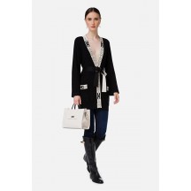 EF Long Sleeve Knit Cardigan Coat Bandage Dress