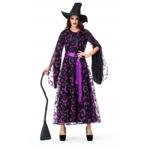 Purple Mesh Witch Adult Costume