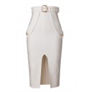 2021 New Women Sexy Split High Waist Solid Color Pencil Skirt