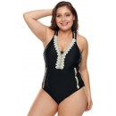 Holiday Sexy V-Neck Backless Puls Size Bikini Swimsuit