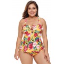 Plus Size Bikini Print One-Piece Sexy Swimsuit