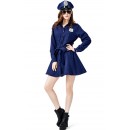 Halloween Dark Blue Patrol Officer Costume