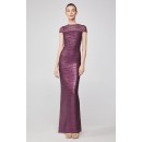 Herve Leger Tulle Applique Metallic Gown