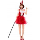 Bunny Rabbit In a Red Halloween Cake Dress
