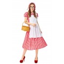 French Farm Costume Red And White Check Lace Oktoberfest Costume Maid Master Dress