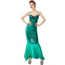 Halloween Ocean Princess Mermaid Bronzing Print Bandage Dress