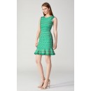 Herve Leger Bandage Dress O Neck A Line Green