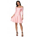 Herve Leger Bandage Dress Two Piece Boat Neck Flared Pink