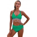 Sexy Bikini Solid Color Fringed High-Waisted Beach Swimsuit