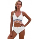 Sexy Solid Color Fringed High-Waisted Beach Bikini