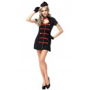 Sexy Girl Black and Red Trim Nurse Costume