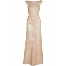Herve Leger Gold Sophia Metallic Bandage Gown