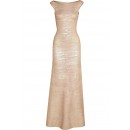 Herve Leger Gold Sophia Metallic Bandage Gown