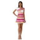 Herve Leger Bandage Dress Flared Off Shoulder Cut Out Pink