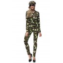 Halloween Party Female Drillmaster Camouflage Jumpsuits
