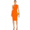 Orange O-Neck Sexy Mesh Patchwork Bandage Dress