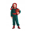 Party Homewear Kids Coral Velvet Christmas Jumpsuit