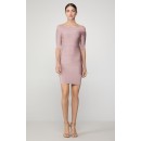 Herve Leger Icon Off The Shoulder Ribbed Dress