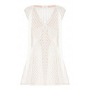 Herve Leger Ksenia Pointelle Crochet Fringe Dress 
