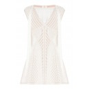 Herve Leger Ksenia Pointelle Crochet Fringe Dress 