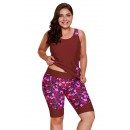 Retro Printing Two-Piece Plus Size Swimsuit