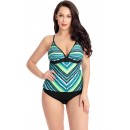 Sling Tube Top Fish Scale Print Split Plus Size Swimsuit