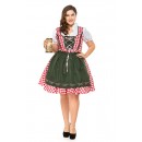 Womens Plus Size Red Plaid Dress Oktoberfest Fraulein Costume