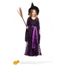 Halloween Purple Mesh Witch Kids Costume